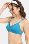 Rosaline Everyday Double Layered Non-Wired 3/4th Coverage T-Shirt Bra - Fjord Blue — thumbnail 3